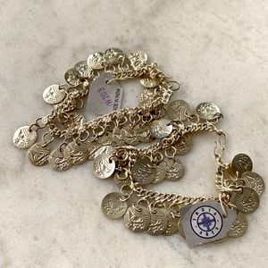 Lovely silver tone charm bracelets by India Arts